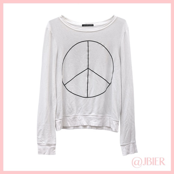 Wildfox Tops - Wildfox Peace Sweater in Cream